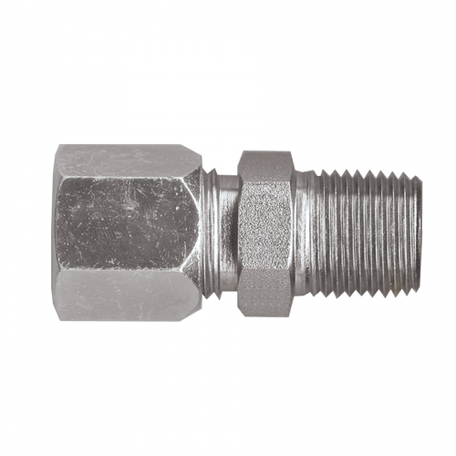 Fairview Steel Flareless Adptr;3/4x1/2 MPT Item #: FVF-S6768-12D | GarageAndFab.com