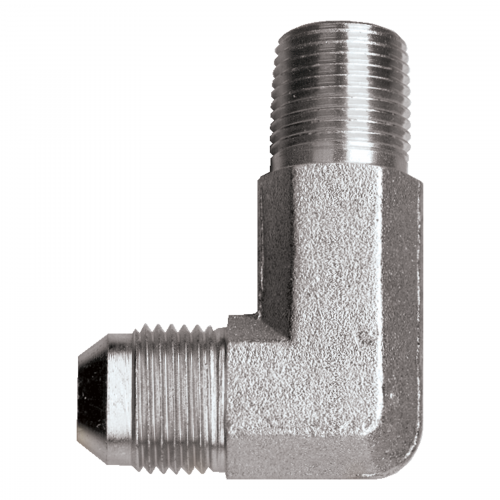 Fairview Steel 90Elb Long;3/8MJICx1/4MPT Item #: FVF-S3749L-6B | GarageAndFab.com