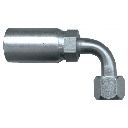 Fairview U Series Crimp End;90Elbow;3/8ID x1/2FJIC Item #: FVF-SC639-68 | GarageAndFab.com
