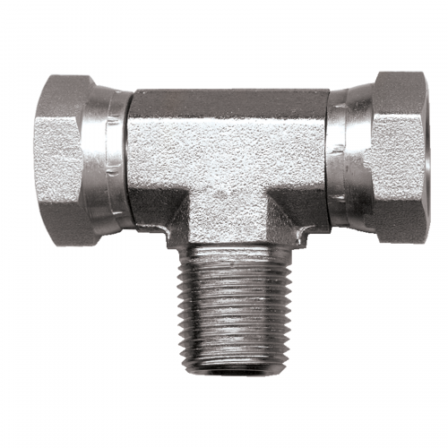 Fairview Steel Tee;3/8NPSMx3/8MPT Item #: FVF-S1106-CC | GarageAndFab.com