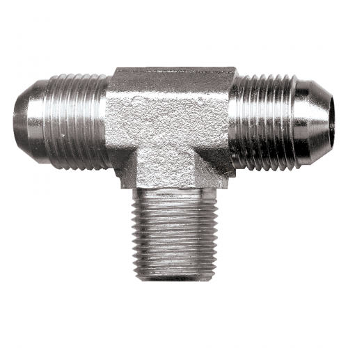 Fairview Steel Tee;1/2MJICx1/2 MPT Item #: FVF-S3745-8D | GarageAndFab.com