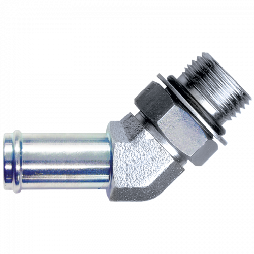 Fairview Steel Hose Insert 45Elb;1 IDx1-5/16-12 ORB Item #: FVF-SO1140-16 | GarageAndFab.com